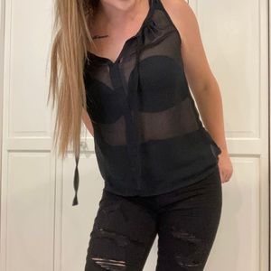 Sheer Black Tank Top